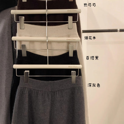 Pear-Shaped Figure Slimming Knitted Wide-Leg Pants for Women 2025 Autumn and Winter New Thickened Drape Floor-Length Casual Straight Pants