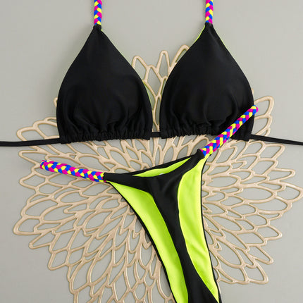 2025 New Bikini Three-Point Tight Split Women's Swimsuit Bikini Swimsuit Push-Up Leopard Print Sexy Style