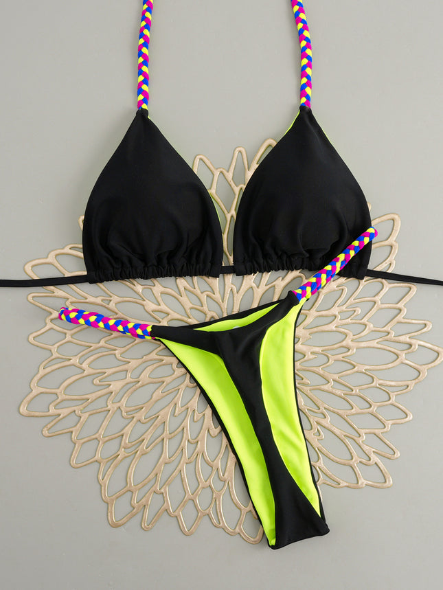 2025 New Bikini Three-Point Tight Split Women's Swimsuit Bikini Swimsuit Push-Up Leopard Print Sexy Style