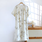 White Ink Plum Blossom Pregnant Women's Dress / L