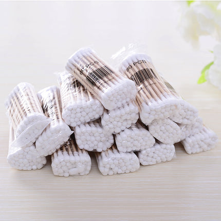Cotton Swab Factory Disposable Cosmetic Cotton Swab Ear Cleaning Double-Ended Bamboo Stick Cotton Swab Bag Boxed Manufacturer Wholesale