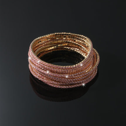 2.0mm Superfine Rhinestone Bracelet Stretch Bridal Bracelet Korean Style Single Row Flash Diamond Stretch Crystal Bracelet