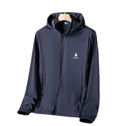 Summer Solid Color Simple Zipper Outdoor Hooded Sun Protection Jacket Breathable and Lightweight Outdoor Jacket
