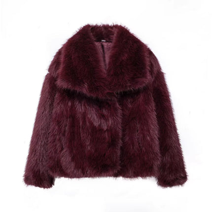 SAW AliExpress Independent Station Women's Wear European and American Style Artificial Fur Effect Short Coat 4360 240 712