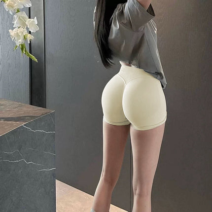 DFY Sports Belly Riding Tights Peach Hip Yoga Three-point Shorts Low Waist Tight Hip-lifting Sports Shorts