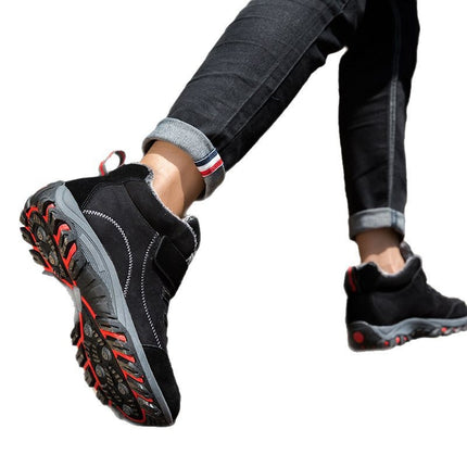 Old People's Shoes Men's Non-slip Couple Comfortable Mom's Sports Shoes Autumn and Winter Outdoor Velvet-lined Warm Middle-aged and Elderly Step-by-step Cotton Shoes