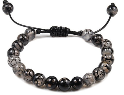 Amazon Hot Selling Natural Stone Beaded Bracelet 8mm Adjustable Size Blue Pine Volcanic Stone Bracelet Manufacturers in stock