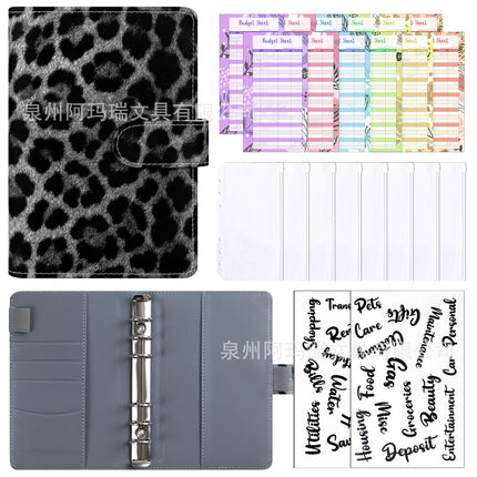 Amazon Cross-border A6 Leopard Macaron Notebook Loose-leaf Creative Cash Deposit Book Budget Plan Book