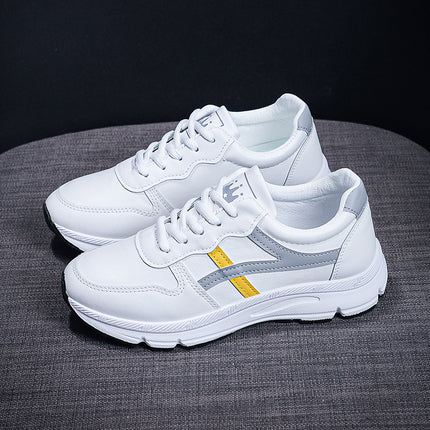 Women's Sports Shoes Spring and Autumn New 2022 Korean Style All-match Explosions Student Casual Shoes Leather Top Daddy Shoes Running Shoes