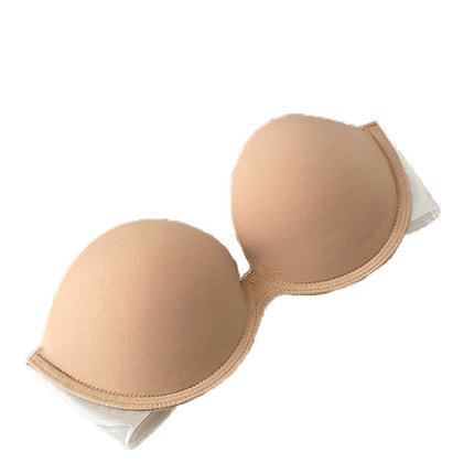 Cross-border Strapless Backless Invisible Silicone Underwear Women's Beautiful Back Seamless Non-slip Push-up Bra Wedding Dress Chest Sticker
