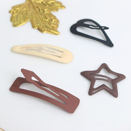 Simple hair accessories Brown series suit hairpin 3 cards BB clip three-dimensional drop oil frosted side bangs clip