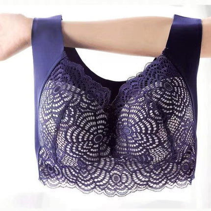 Foreign Trade plus size Thin Vest Bra chubby girl No Steel Ring Sensual Lace Push-up Sports Sleep Underwear