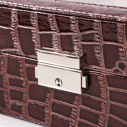 High-End Crocodile Pattern Multi-Compartment Watch Box Jewelry Box Finished Product 10-Compartment Bracelet Jewelry Storage Display Box Cross-Border Shipping