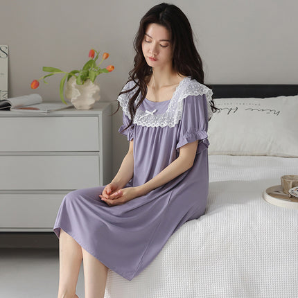 Nightgown for Women, Summer Modal Thin Style, 2026 New Model, Ice Silk Cool Feeling, Women's Summer Casual Sleepwear, Home Wear