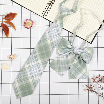 Japanese Plaid JK Tie Tie Set Women's College Style Graduation Photo Free Accessories Korean Style Bow Mariners Suit