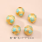 6. brushed blue flower beads