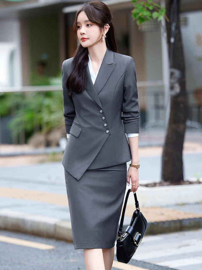 Professional Suit suit Women's Senior Sense 2024 Spring and Autumn New Hotel Front Desk Beauty Salon Overalls Suit Jacket