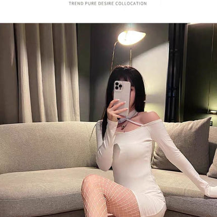 Polka-Dot Black Stockings, Feminine, Ultra-Thin Heart, Bare Legs, Sexy Artifact, White Fishnet Stockings, High-End Air Feel