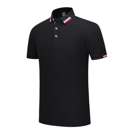 230G ice ion mercerized British fashion three-color side polo shirt printed enterprise advertising shirt overalls wholesale