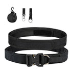 Black - belt + small round bag + keychain + water bottle buckle four-piece set