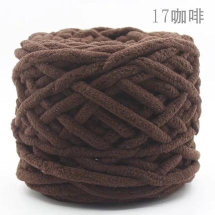 Factory wholesale 100g thick ice strip wool single-strand woven wool ball hook crochet slippers thread self-woven wool ball