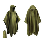 Military green 210t polyester poncho raincoat without pockets / One size fits all