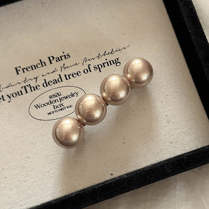 South Korea Big Pearl Hairpin Spring Clip Retro Elegant Hair Accessories Side Clip Three-dimensional Top Clip Women's Hairpin Bead