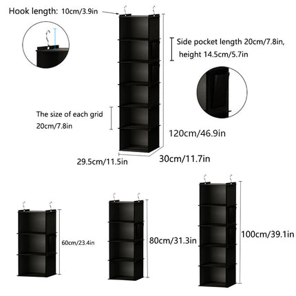 Storage Hanging Bag, Storage Hanging Bag, Washable and Foldableable Multi-Layer Clothing Classification and Organizing Wardrobe Hanging Storage Bag