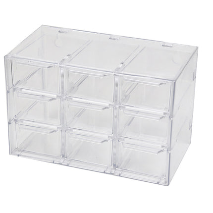 Transparent Jiugongge six-grid dustproof drawer storage box stationery jewelry 12-grid cosmetics storage student