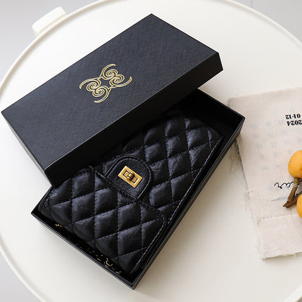 2024 New Leather Tassel Hardware Ball Small Chanel Style Diamond Chain Mobile Phone Bag Shoulder Crossbody Mini Small Bag