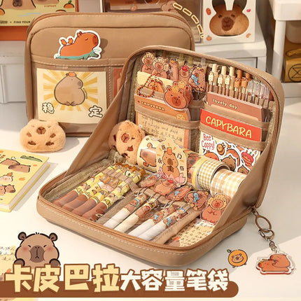 Kappi Bala Large Opening Pencil Case 12 Layer Large Capacity Girls' Stationery Box High Color Value Primary School Girls' Pencil Bag