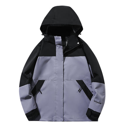 Men's and Women's Couple's Outdoor Jacket Spring and Autumn New Men's Jacket Removable Cap Windproof Jacket for Youth