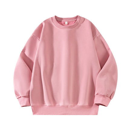 Light Gray 500g Heavyweight Round Neck Pullover Sweatshirt for Men and Women Japanese Style Style Loose Casual Versatile Long-Sleeved Top Autumn and Winter
