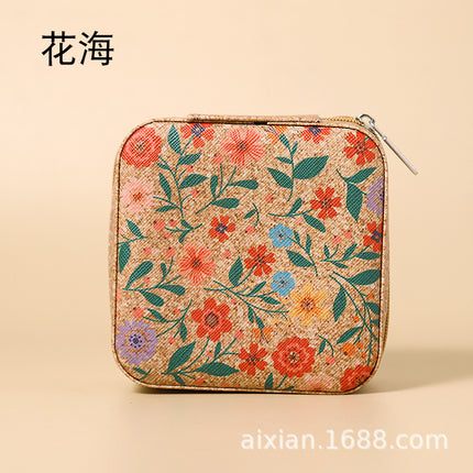 Cross-Border Portable Jewelry Storage Box, Retro High-End Jewelry Box, Earrings, Multi-Functional National Style Jewelry