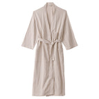 Cotton and linen original hemp color bathrobe / M