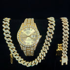 Golden gold surface (watch + bracelet + necklace)