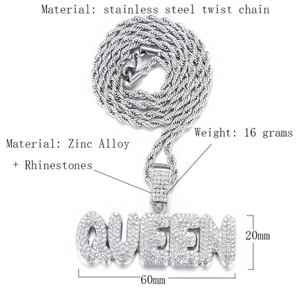 Cross-border explosions hip-hop pendant jewelry nightclub dancer alloy full diamond letter necklace factory wholesale fashion