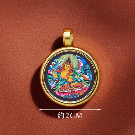 Thangka Xizang Hand Rope Hand-woven Ethnic Style Bracelet Five-way God of Wealth Green Mother Wen Zhu Thangka Bracelet