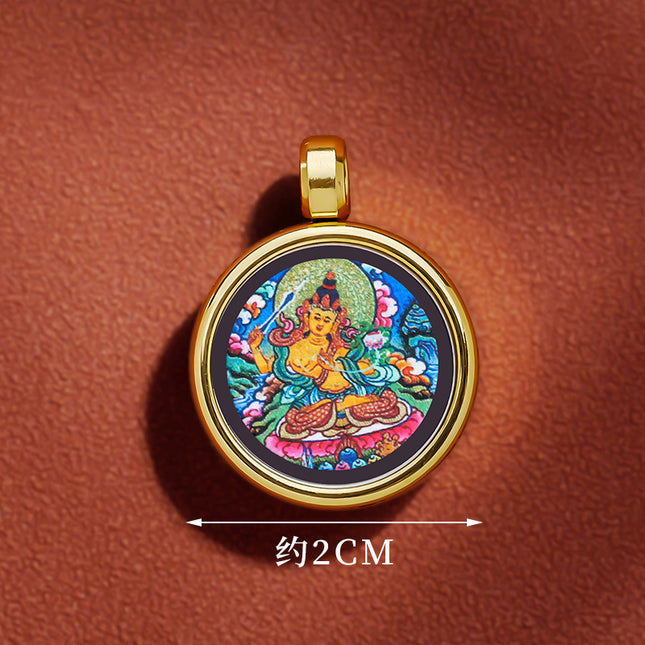 Thangka Xizang Hand Rope Hand-woven Ethnic Style Bracelet Five-way God of Wealth Green Mother Wen Zhu Thangka Bracelet