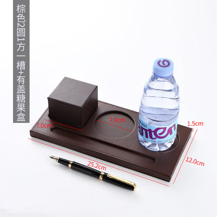 High-End Leather Hotel A4 Writing Board with Magnetic Buckle, Leather Coaster, Folder, Signing Document Board, Can Be Printed with Logo