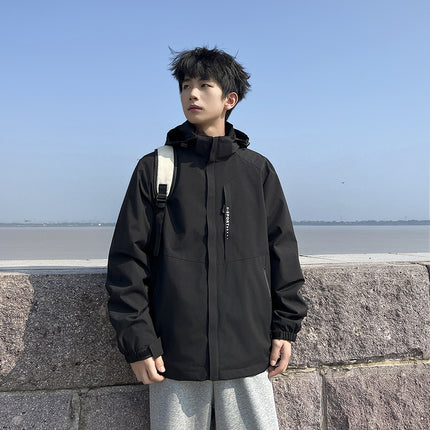 plus size Men's Spring and Autumn Mountaineering Jacket Loose Plus Fat Plus Casual Fashionable Korean Jacket Windproof All-match Jacket