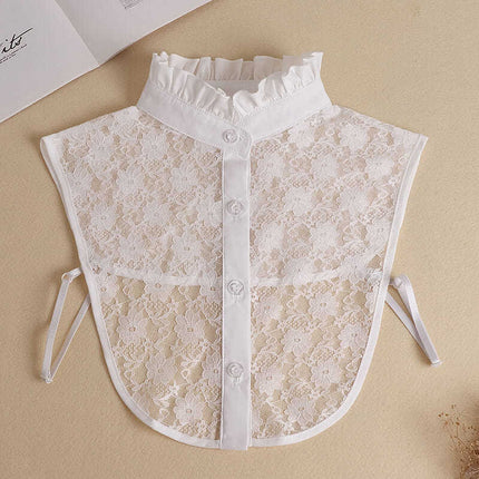 Spring Autumn Winter Holiday Collar All-match Sweater Decorative Plaid Fake Shirt New Arrival Pleated Collar Half High Collar Decorative Collar