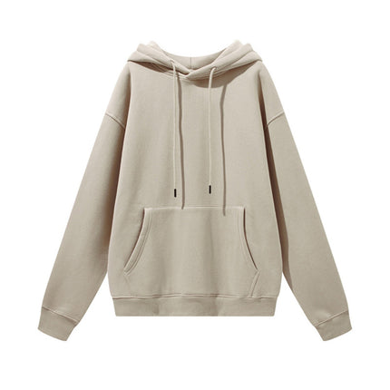 Men's Autumn and Winter 345g Pure Color Hoodie Thickeneded and Velvet Oversize Brushed Men's Hooded Sweatshirt Thickeneded and Warm