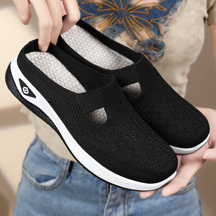 Shoes Women's Summer New Slip-on Slippers Mesh Hollow Casual Shoes Soft Sole Comfortable Moms Shoes