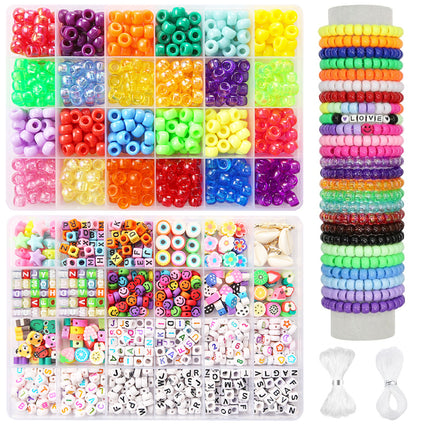 Cross-Border Bucket Beads DIY Accessories Kidsren's Pony Beads DIY Bracelet Jewelry Accessories Material Package Full Set