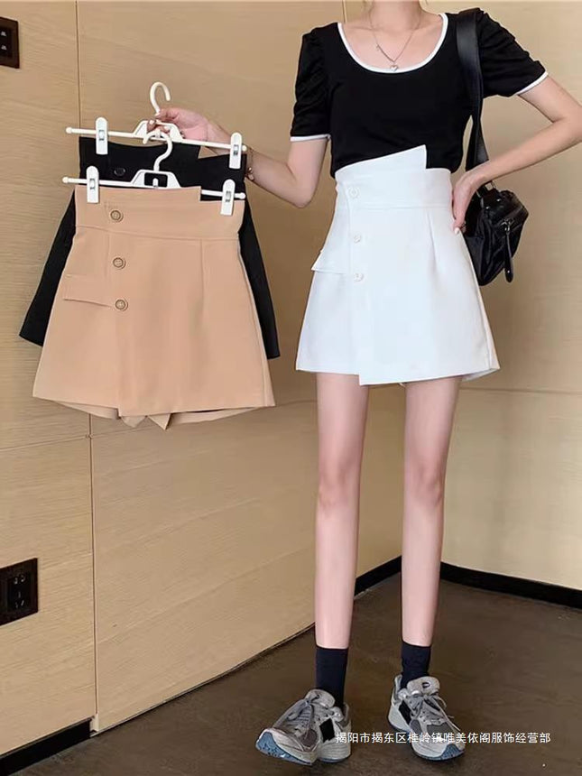 Short Skirt Elegant 2024 Design Sense Women's Hip Spring Half A- Shaped Slim New Arrival Skirt Irregular Hip Cover Pants