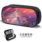 Large-capacity three-layer canvas pencil case-factory direct sales / B58535