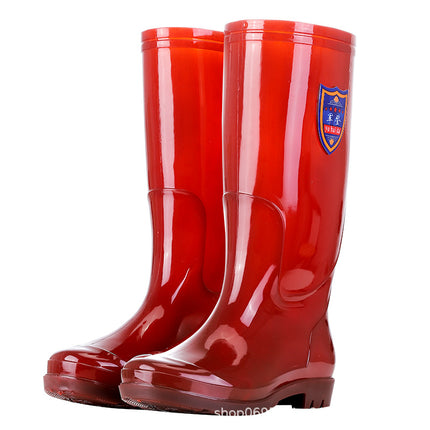 Wholesale Brown Quick-Drying Waterproof Rain Boots for Men, Labor Protection, Non-Slip, Acid and Alkali Resistant, Thickened High-Top Men's Water Boots
