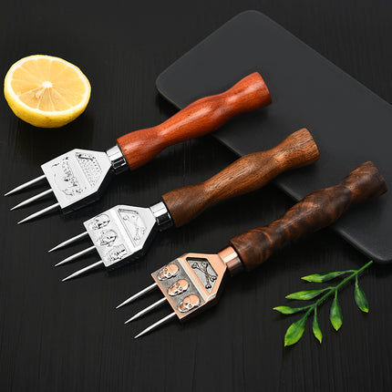 Stainless Steel Ice Chisel Three-Pronged Ice Cone Bar Ice Crushing Tool Ice Ball Ice Cutting Skull Three-Pronged Halberd Cone Head