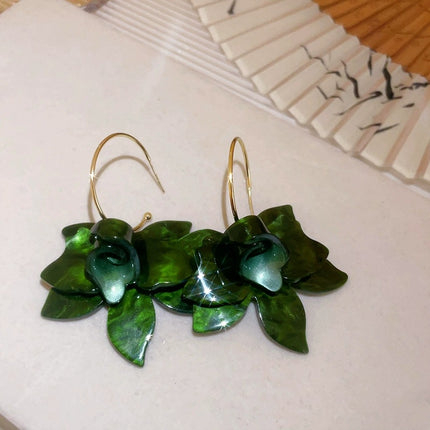 Super Fairy French Holiday Flower Earrings Women's High-end Light Luxury Elegant Earrings Niche Design Fashion Earrings